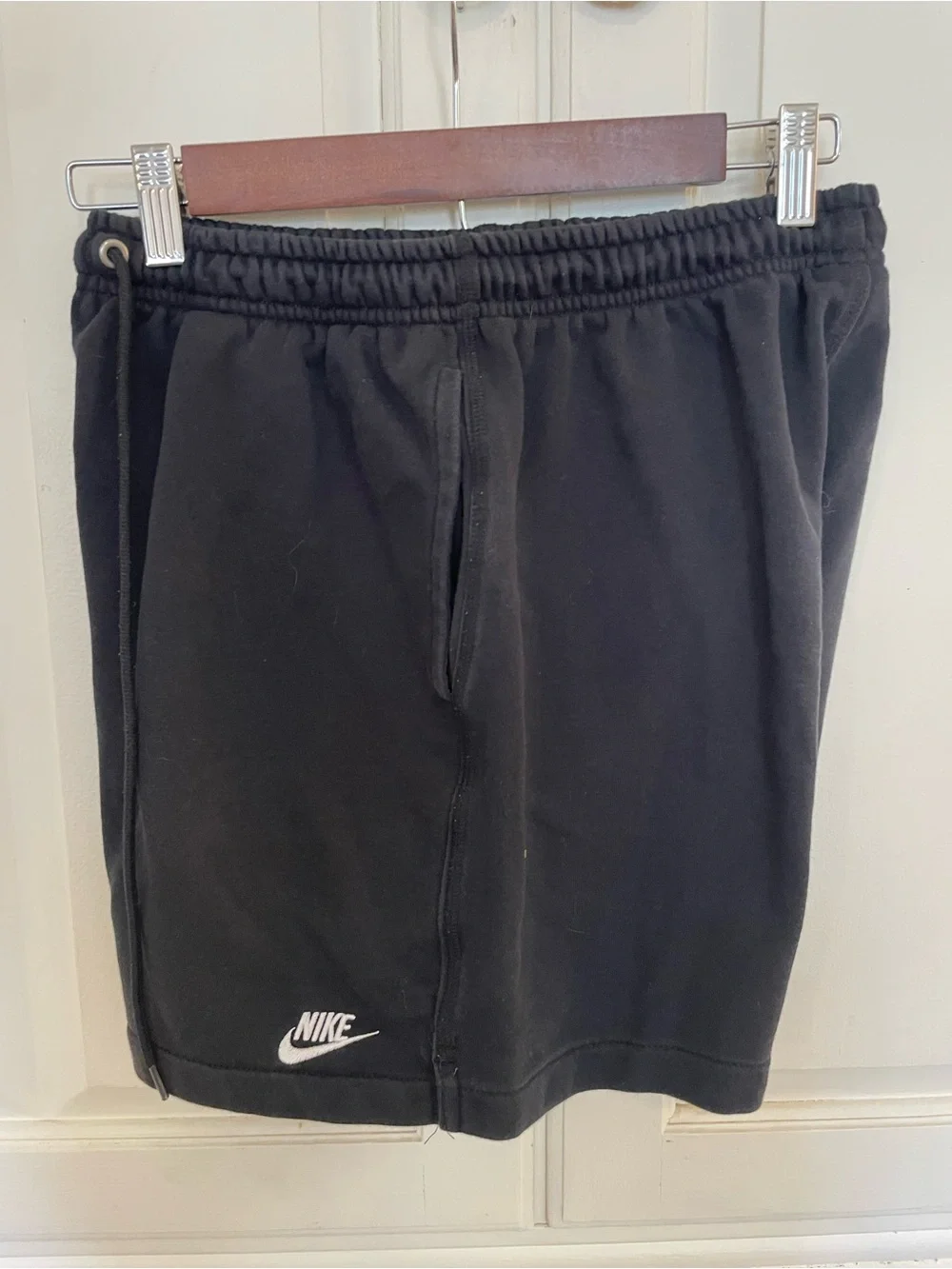 Nike Men’s Black Cotton Drawstring Shorts, 5” Inseam, SIZE S